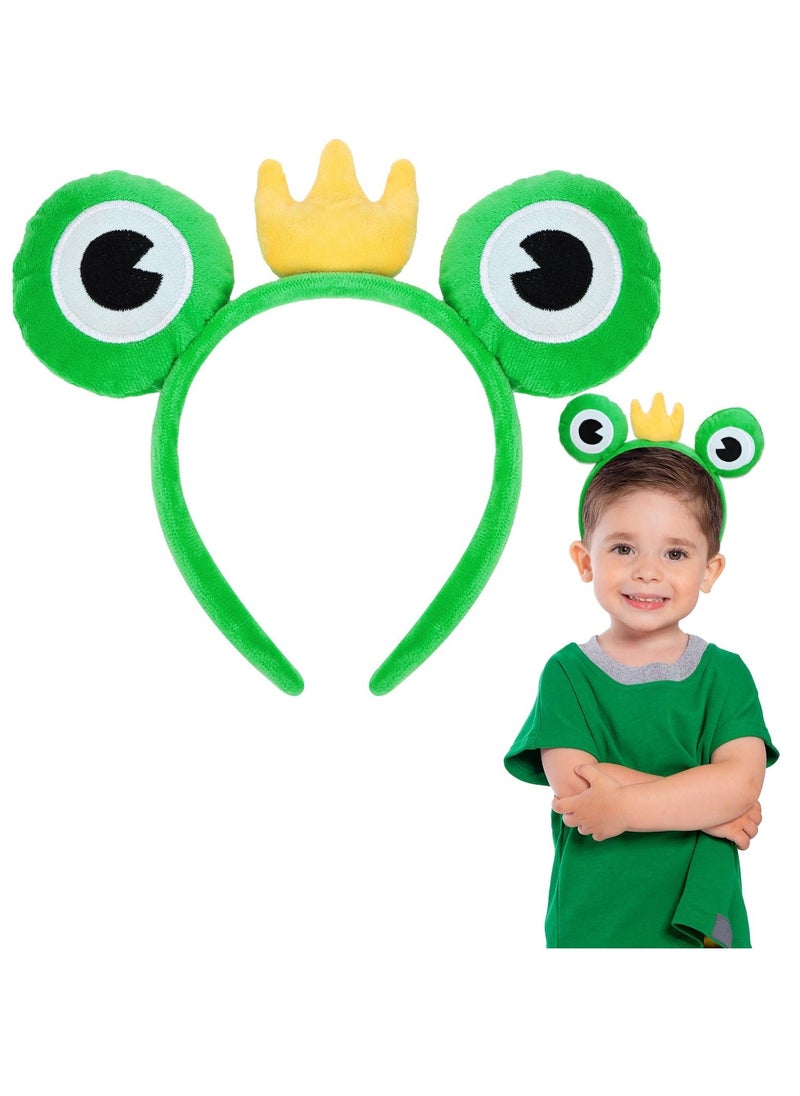 Headband and Horn Headband Cartoon Headband Weirdly Cute Big Eyed Frog Headband for Wash Face SPA Party Decoration Headdress Cosplay Costume Headwear Handmade Headpiece Makeup Hair - Image 1