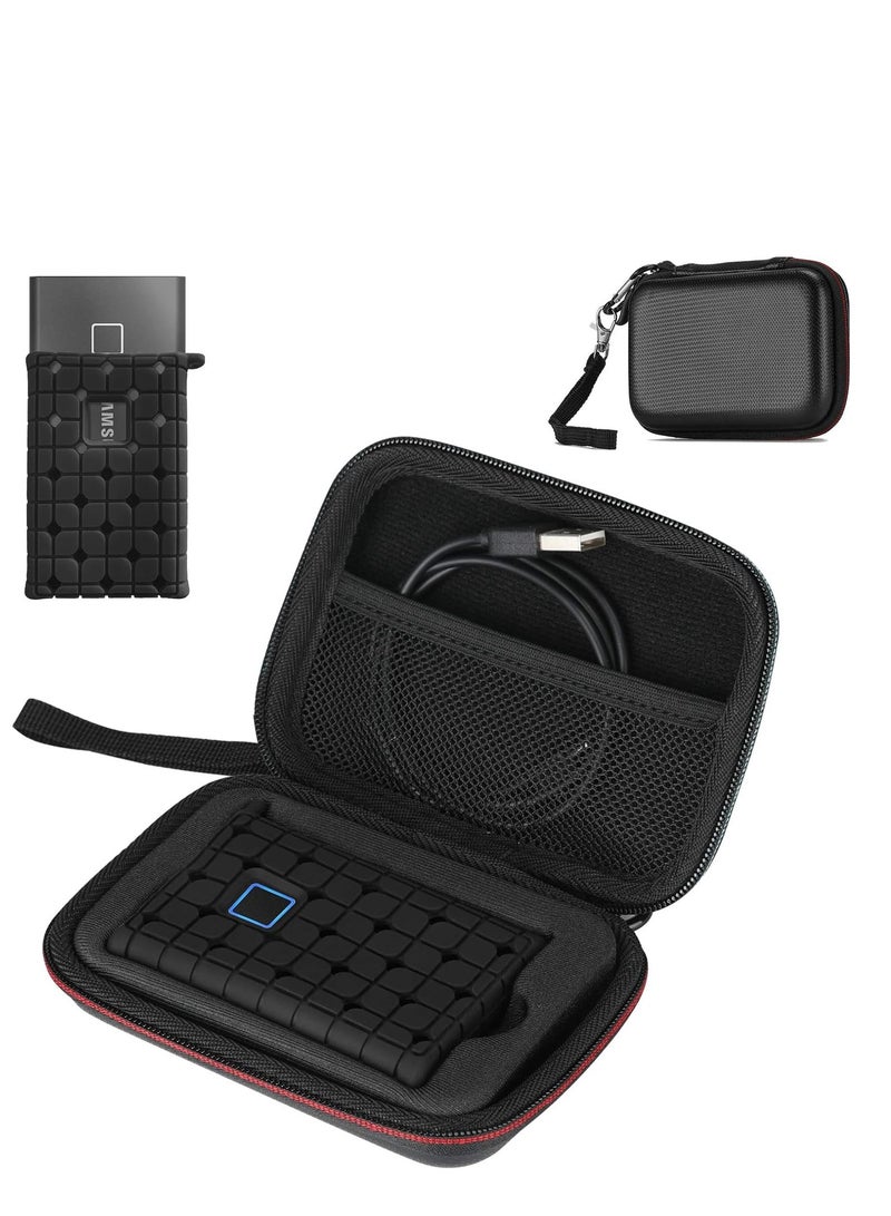 Procases ProCase Samsung T7 / T7 Touch Portable SSD Carrying Case with Silicone Cover, Hard EVA Shockproof Storage Travel Organizer for Samsung T7 Touch Portable 500GB 1TB 2TB USB Solid State Drives -Navy - Image 1