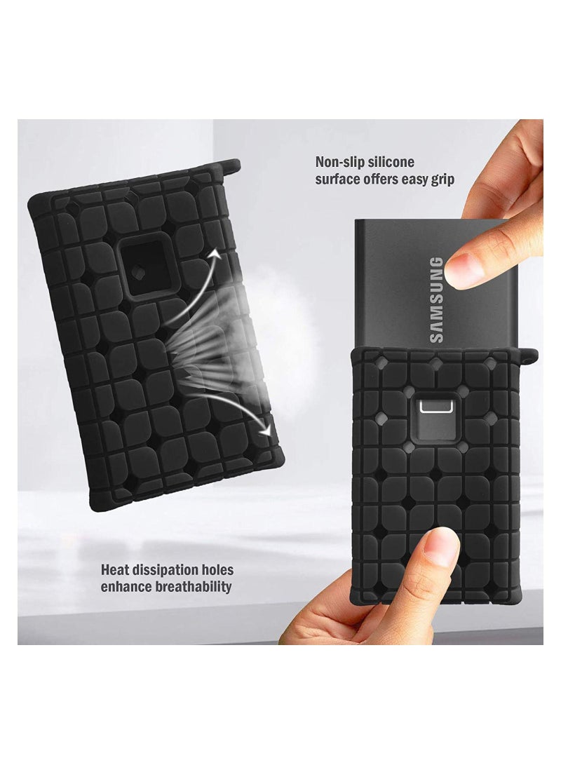 Procases ProCase Samsung T7 / T7 Touch Portable SSD Carrying Case with Silicone Cover, Hard EVA Shockproof Storage Travel Organizer for Samsung T7 Touch Portable 500GB 1TB 2TB USB Solid State Drives -Navy - Image 3