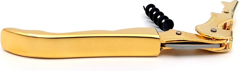 Pulltap's Genuine Classic 500 Waiter's Corkscrew – Double-Hinged Wine Key with Hinged Foil Cutter – Patented Design – Made in Spain – Gold (Oro – 24K Full Gold) - Image 3