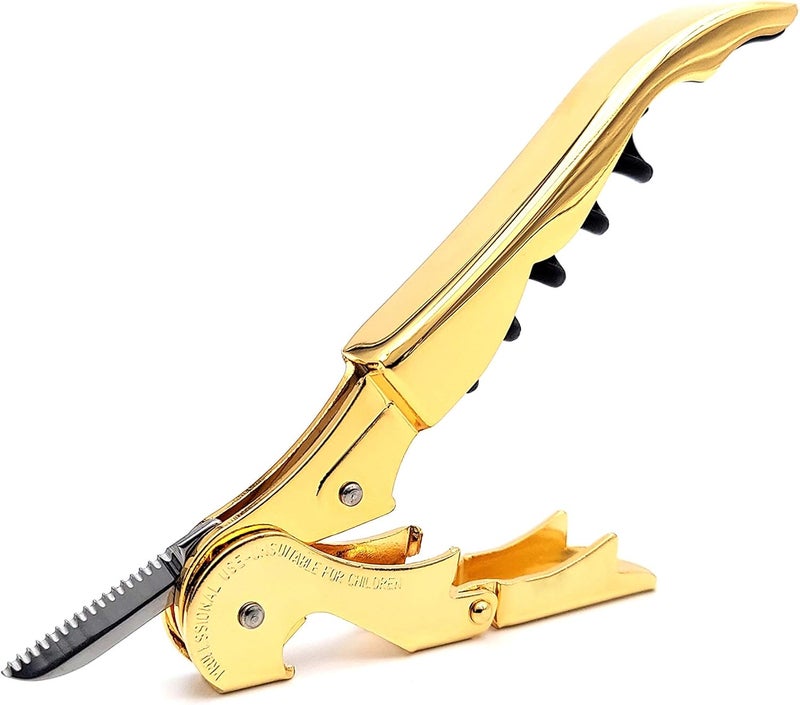 Pulltap's Genuine Classic 500 Waiter's Corkscrew – Double-Hinged Wine Key with Hinged Foil Cutter – Patented Design – Made in Spain – Gold (Oro – 24K Full Gold) - Image 1