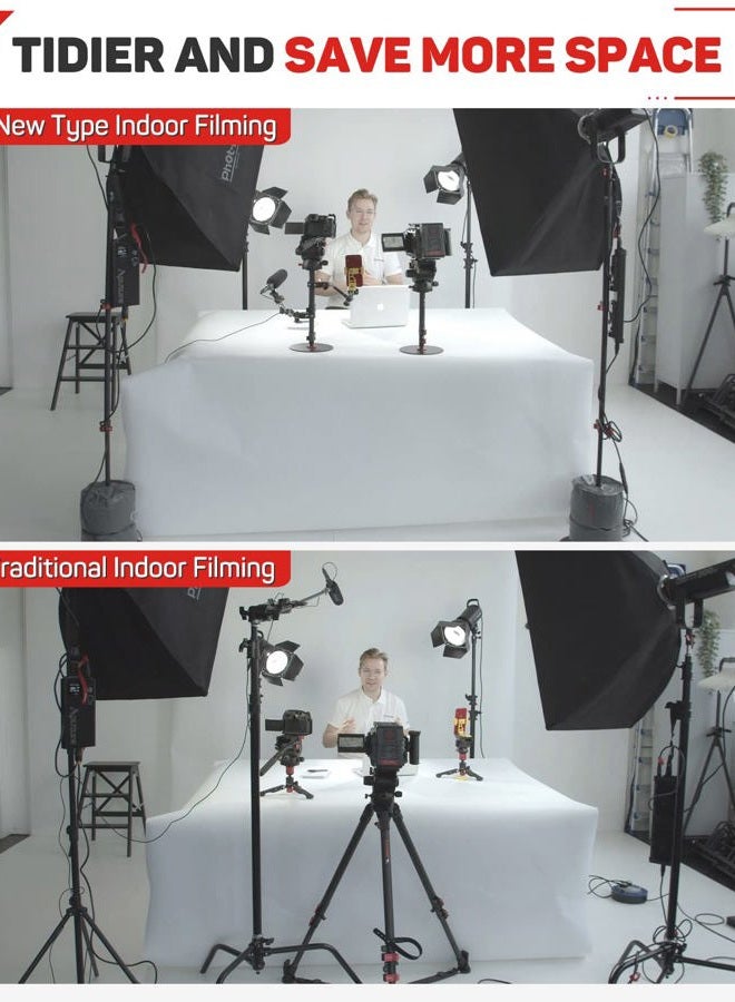 Ifootage Cobra 2 Round Base Monopod, 22" Table Top Monopod, Aluminum Camera Monopod with Base, Video Monopods with Round Base Compatible for DSLR Cameras and Camcorders, Vlogging(RB-A200) - Image 3
