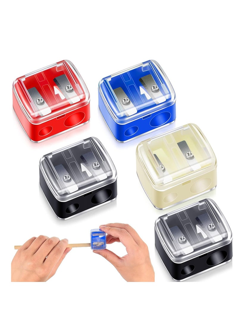 Chuangdi 5 Pack Makeup Pencil Sharpener Eyeliner Sharpener Lip Pencil Sharpener Cosmetic Pencil Sharpener Dual Sharpener (Colorful)  - Image 1
