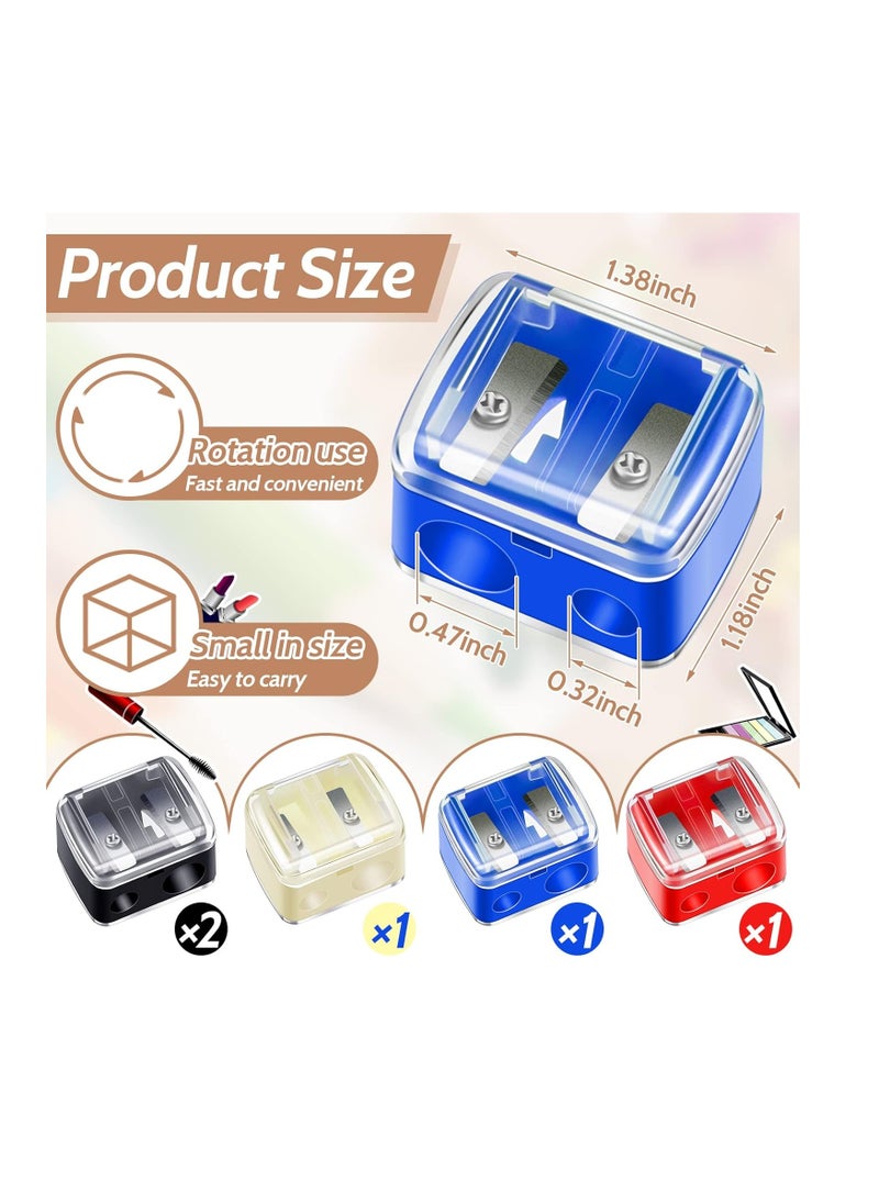 Chuangdi 5 Pack Makeup Pencil Sharpener Eyeliner Sharpener Lip Pencil Sharpener Cosmetic Pencil Sharpener Dual Sharpener (Colorful)  - Image 2
