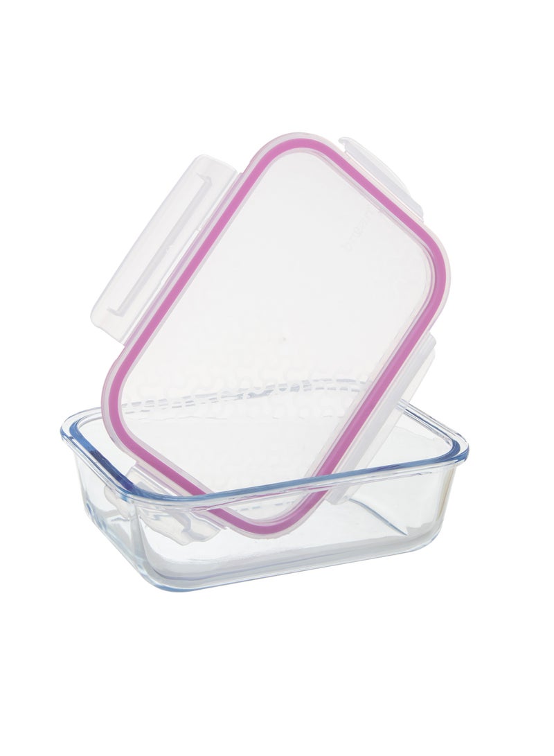 Broart صينية فرن زجاج بايركس مقاومة للحرارة مع غطاء بلاستيك مقاس 1520 مل - Image 2