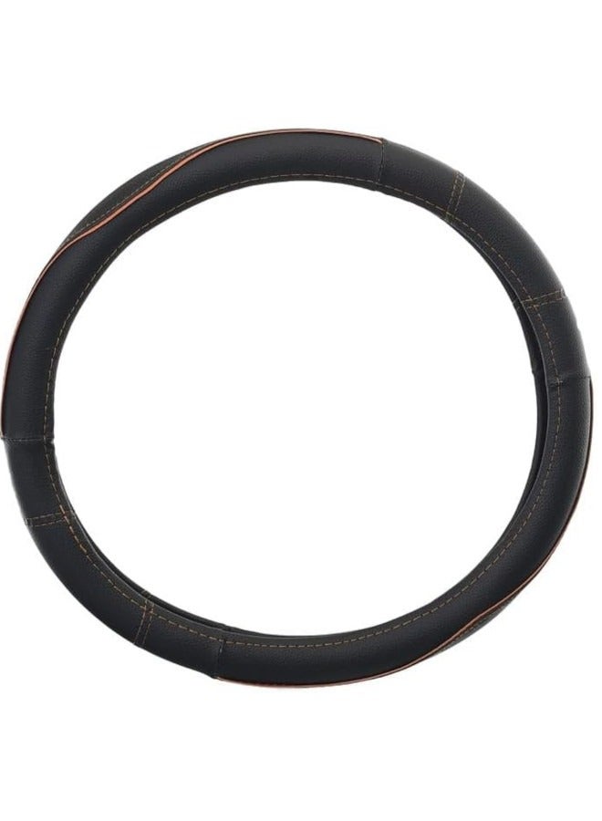 غطاء عجلة القيادة من ليث - (اسود مع خط اصفر) - Image 2