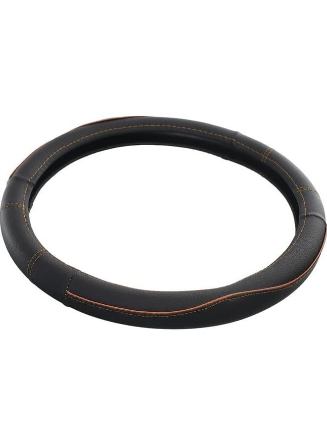 غطاء عجلة القيادة من ليث - (اسود مع خط اصفر) - Image 3