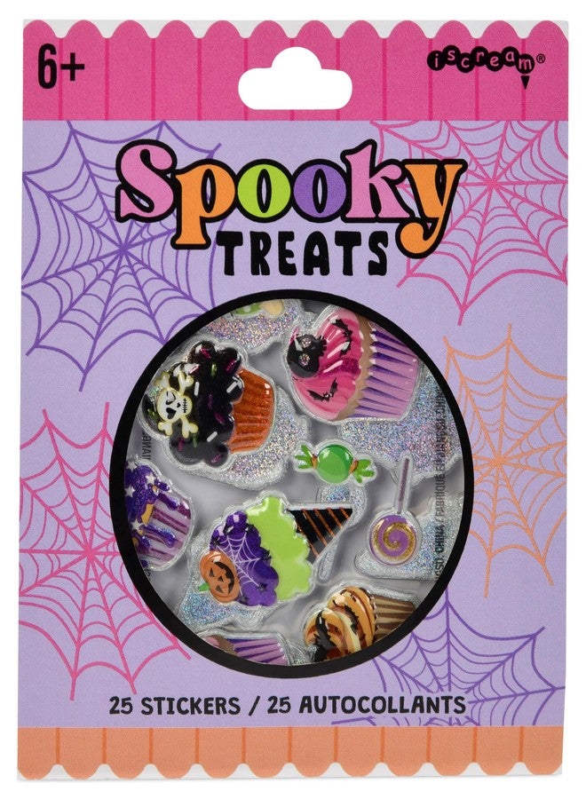 iscream Spooky Season Halloween Sweet Shop Treats Soft Puffy Gel 25-piece Sticker Pack - Image 1