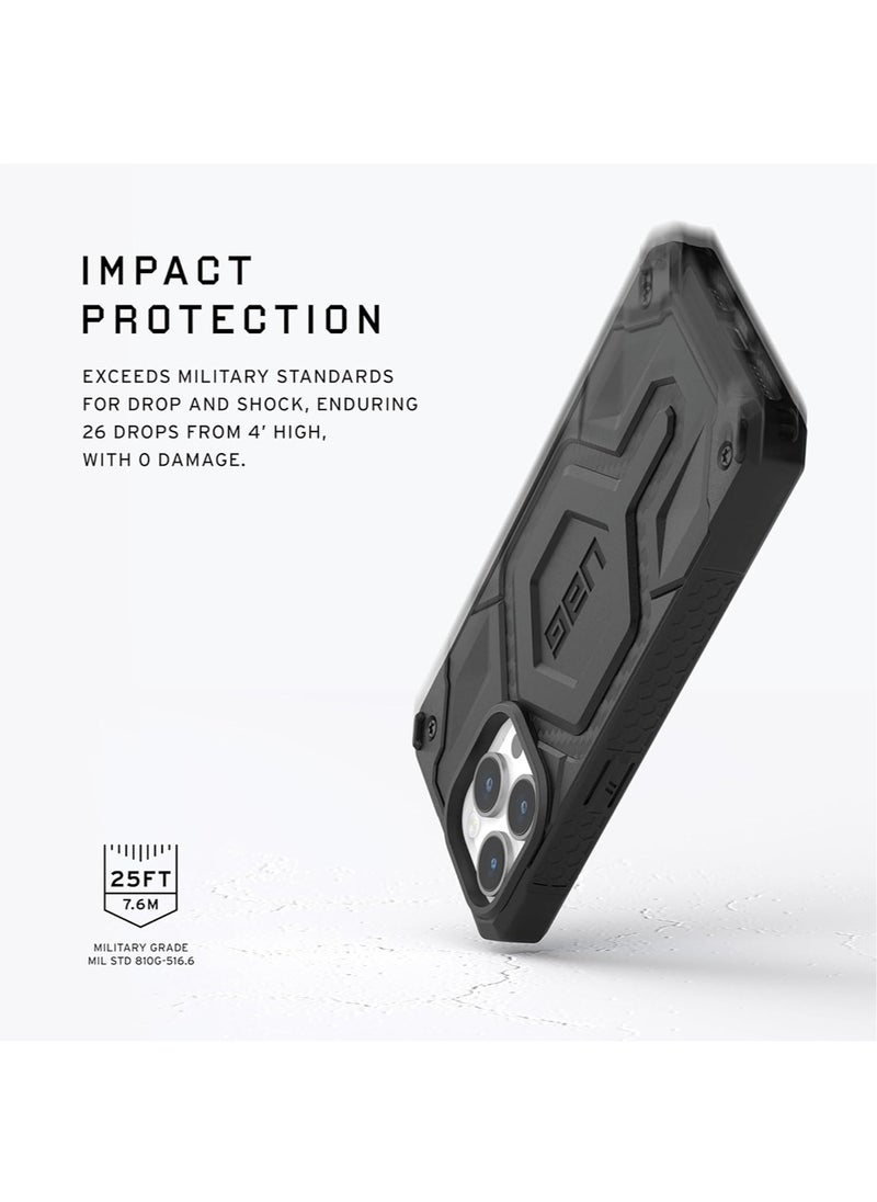 Urban Armor Gear - UAG Monarch Pro MagSafe for iPhone 15 Pro Max Case Cover [25 Feet Drop Tested] - Carbon Fiber - Image 1