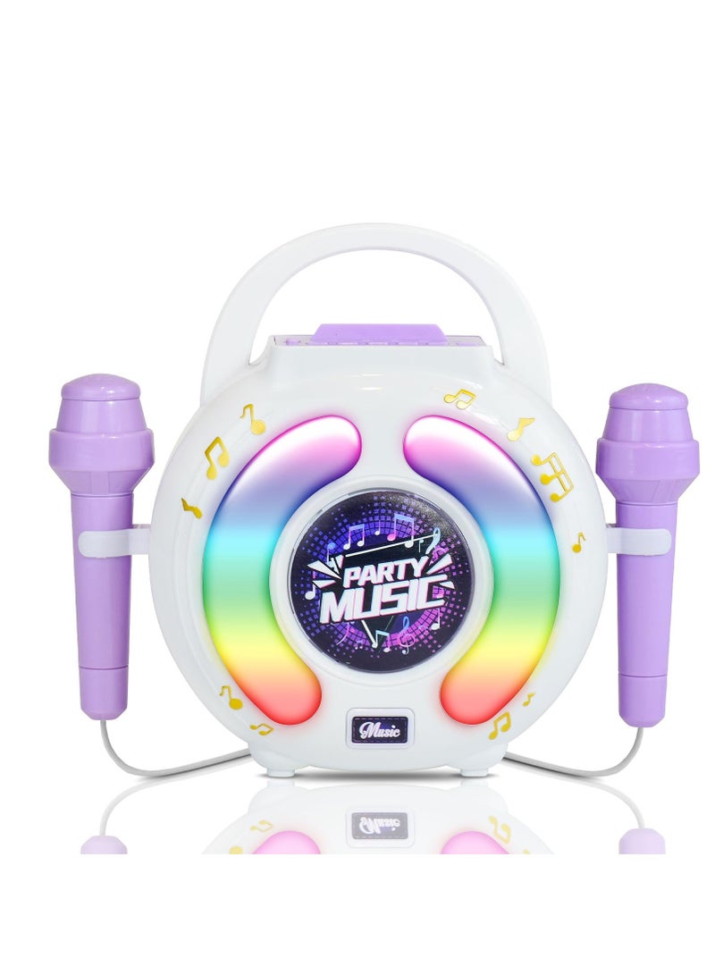 Kids Karaoke Machine with 2 Microphones, Karaoke Machine for Kids Age 4-12, Play Microphone for Kids Ages 3-5, Toddler Microphones Toy for Singing, Great Birthday Gift for Boys, Girls - Image 1