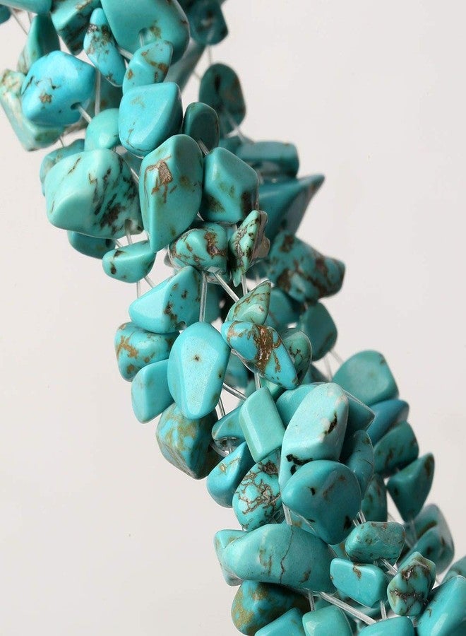 YACQ Turquoise Stretch Cuff Bracelet 5 Layer Braided Chunky Chakra bracelet Handmade Jewelry for Women Girlfriends Wife 7.5" - Image 3