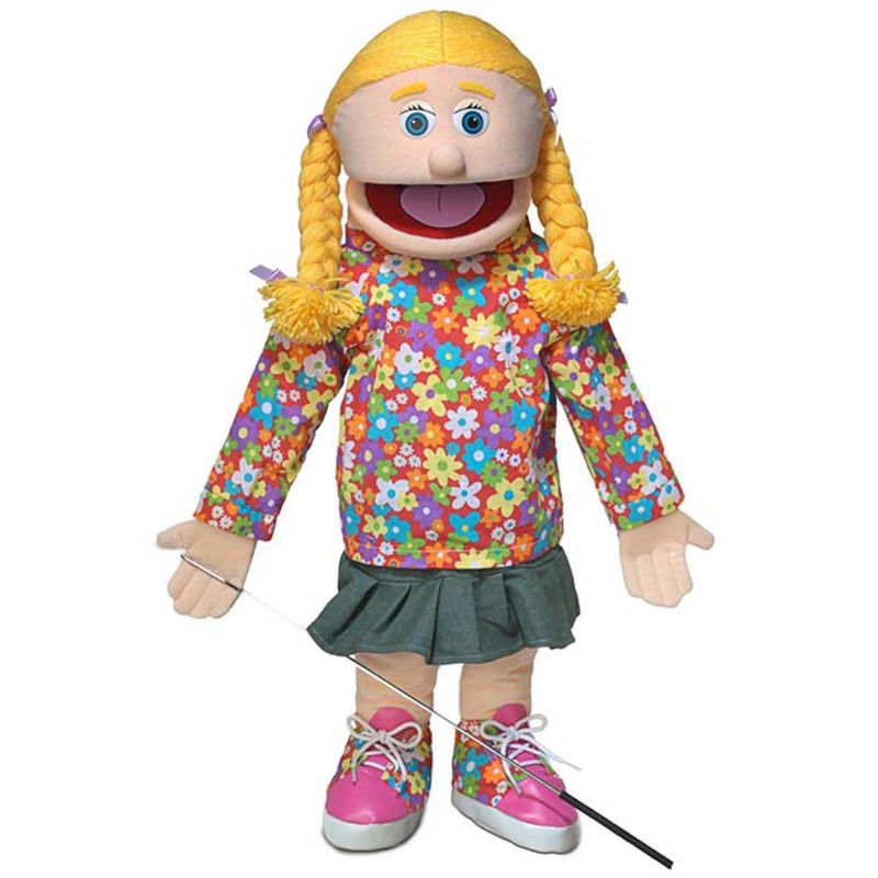 25 Cindy Peach Girl Full Body Ventriloquist Style Puppet