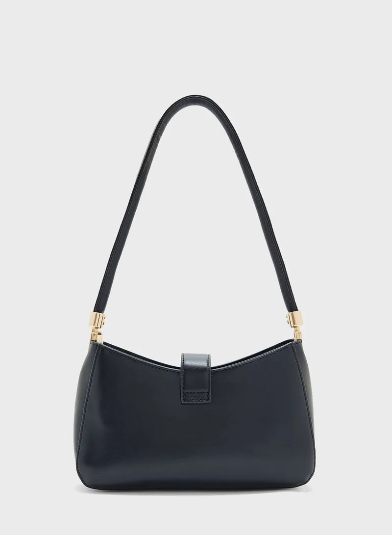 ايلا Shoulder Bag With Metal Trim Detail