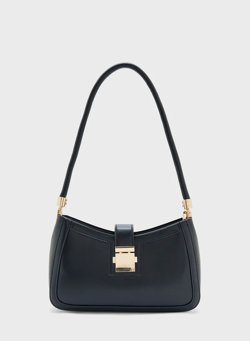ايلا Shoulder Bag With Metal Trim Detail