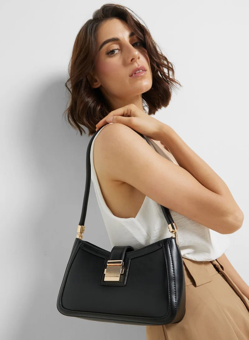 ايلا Shoulder Bag With Metal Trim Detail