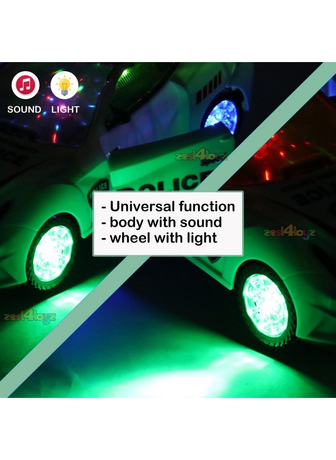 زيست فور تويز سيارة شرطة راقصة تدور بزاوية 360 درجة من Zest 4 Toyz مع أضواء LED وامضة ثلاثية الأبعاد وموسيقى Bump N Go Action وسيارة ألعاب بلاستيكية قابلة للفتح للأطفال  - Image 2