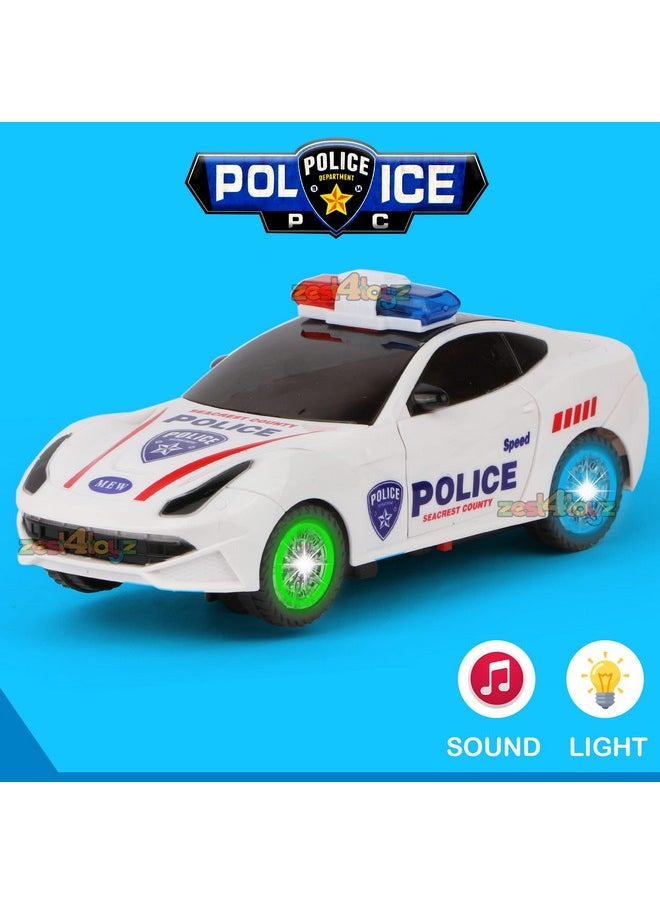 زيست فور تويز سيارة شرطة راقصة تدور بزاوية 360 درجة من Zest 4 Toyz مع أضواء LED وامضة ثلاثية الأبعاد وموسيقى Bump N Go Action وسيارة ألعاب بلاستيكية قابلة للفتح للأطفال  - Image 5