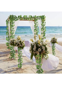 Bluejw Artificial Ivy Leaf Plants Vine, 12 Strands 78.7 Inches Artificial Garlands Fake Foliage Flowers Hanging Vine For Home Kitchen Garden Office Wedding Party Wall Decor  - Image 4