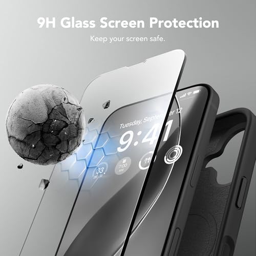 GONEZ Magnetic for iPhone 16 Case, [Compatible with MagSafe] Anti-Scratch Microfiber Lining & Screen Protector, Silicone Camera Control, Shockproof Slim Phone Cover 6.1 inch, Black - Image 4