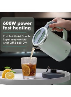 Generic 0.8L Small Electric Kettle, 600W Fast Boil Stainless Steel Portable Travel Kettle for Boiling Water Double-wall Tea Kettle, Auto-off Dry Protection  - Image 3