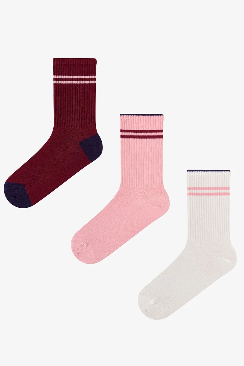 Penti PENTI Long Tennis Striped Cotton Pair Crew Socks