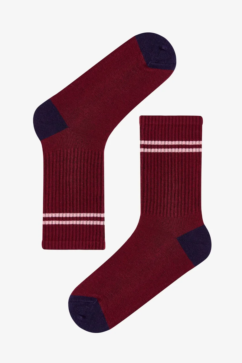 Penti PENTI Long Tennis Striped Cotton Pair Crew Socks