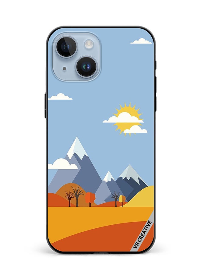 VR CREATIVE Protective Case Cover For Apple iPhone 15 Plus Mountains Abstract Design Multicolour - Image 1