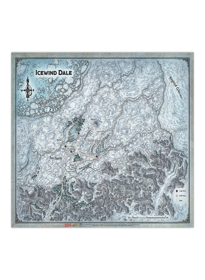 خريطة Gale Force Nine D&D: Icewind Dale - 31 بوصة × 21 بوصة - خريطة GF9 الرسمية للعبة Dungeons & Dragons، متعددة الألوان، مقاس واحد، (72806)