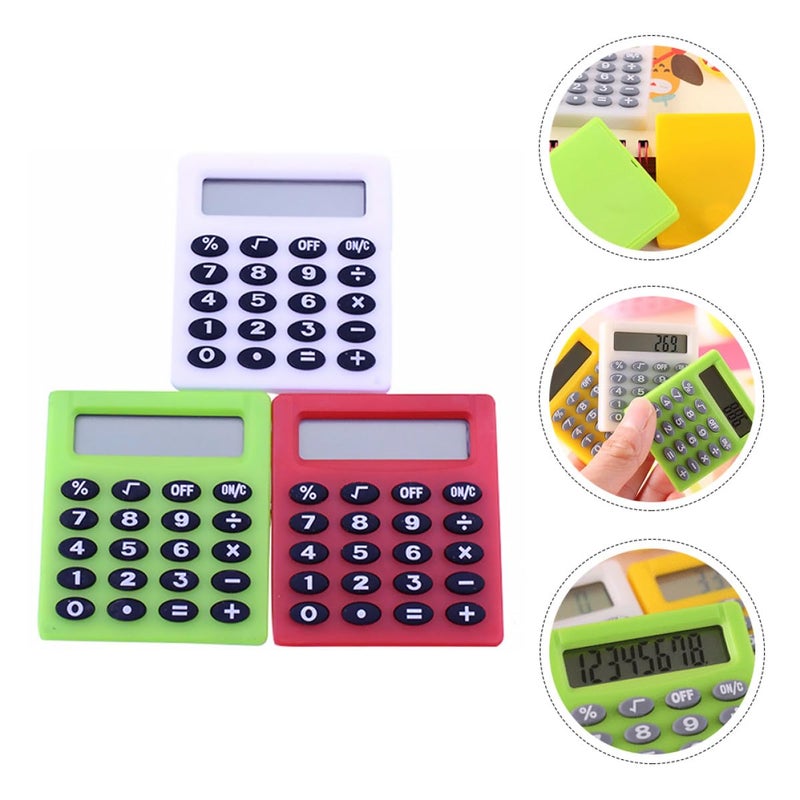 Mini Portable Calculator Set 3Pcs Compact Plastic Desktop Counter for School Exams Office Use - Image 4