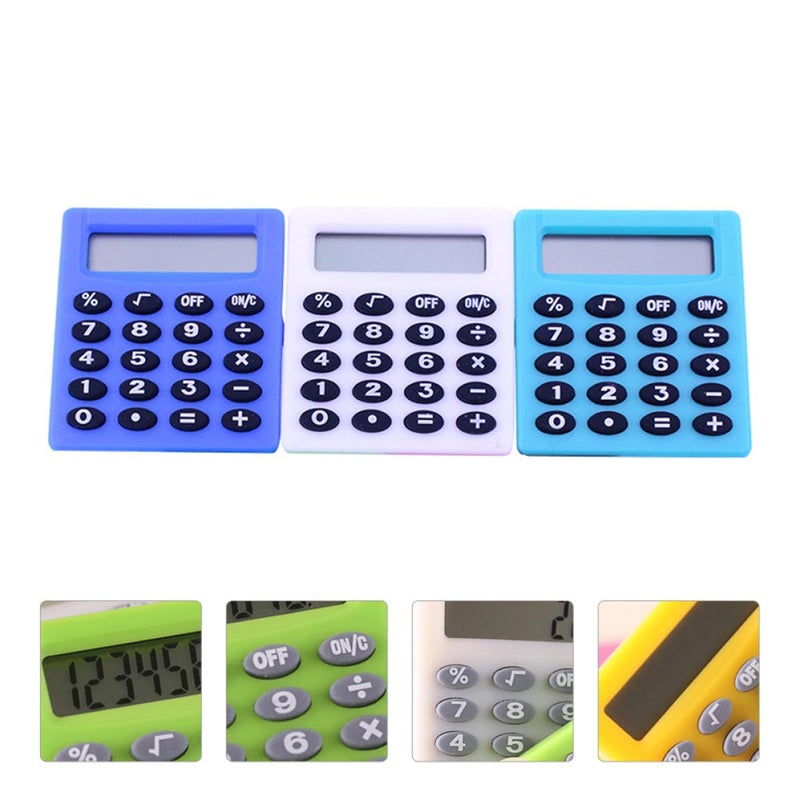 Mini Portable Calculator Set 3Pcs Compact Plastic Desktop Counter for School Exams Office Use - Image 5