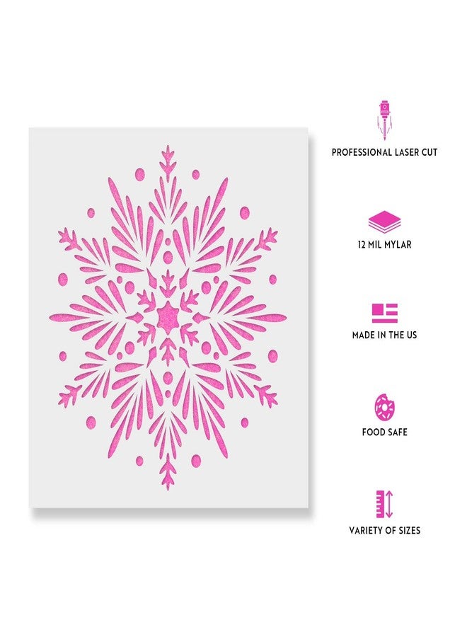 Stencil Revolution Snowflake Stencil - Reusable & Durable Mylar Stencils Made in USA - Image 2