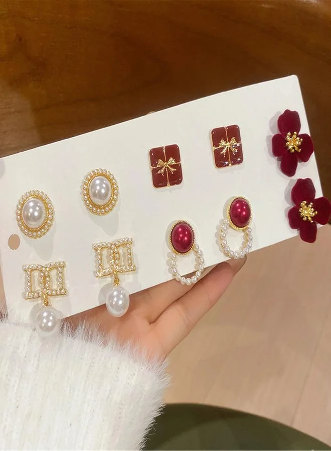 Take Two Set of 5 - Assorted Embellished Earrings