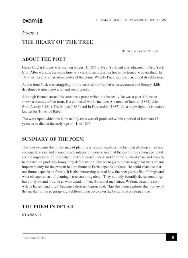 EXAM18 Icse English Treasure Trove Ultimate Guide To Poems - Class 9 & 10 (2020-21 Session)