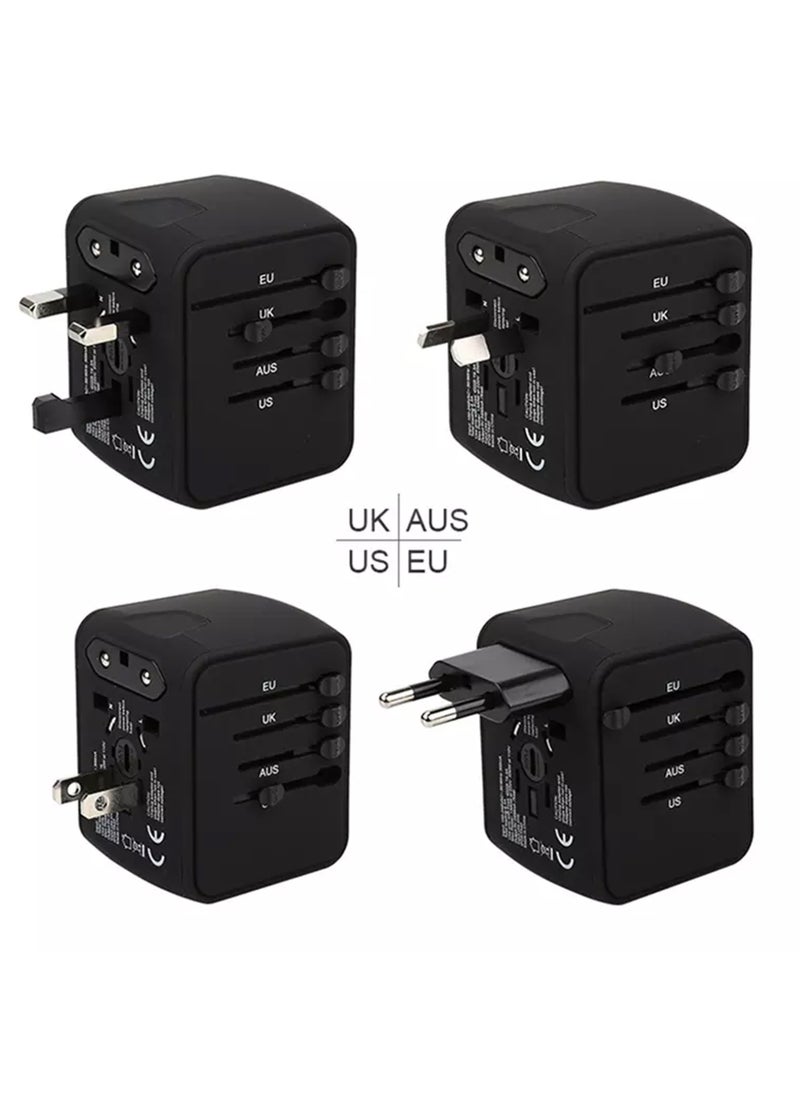 TRAVEL Universal Travel Adapter | 3 USB Ports + 1 Type C Charging Port | Compatible with US/EU/UK/AU Plugs | Compact & Multi-Voltage for Global Travel  - Image 4