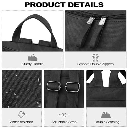 Dora & Liz Backpack Purse for Women, Pu Leather Designer Travel Backpack, Fashion Work Ladies Shoulder Bag Handbag (Black-3) - Image 5