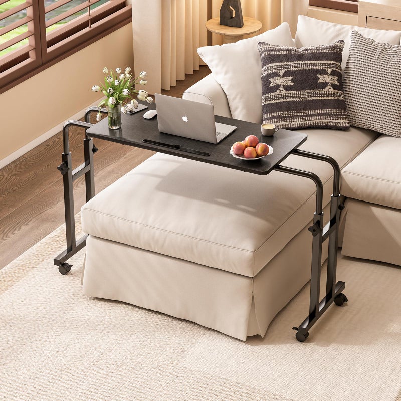 LINGMI Recliner Table, Overbed Table with Wheels Adjustable Height and Length Over Bed Desk, Hospital Heavy Duty Metal Leg Laptop Stand Tray - Image 2
