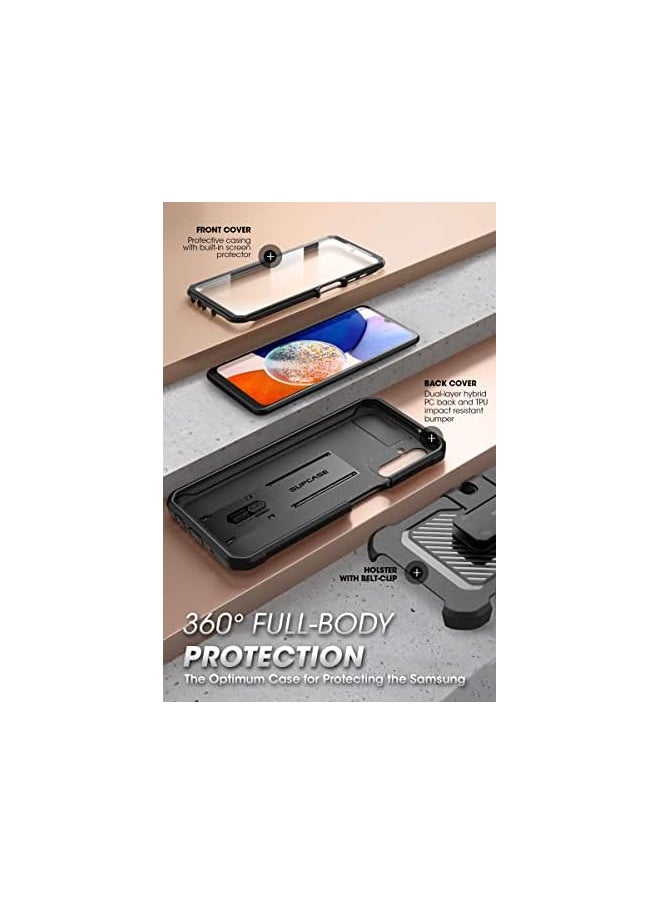 Unicorn Beetle Pro Case for Samsung Galaxy A14 5G (2023), Full-Body Rugged Belt-Clip & Kickstand Case with Built-in Screen Protector