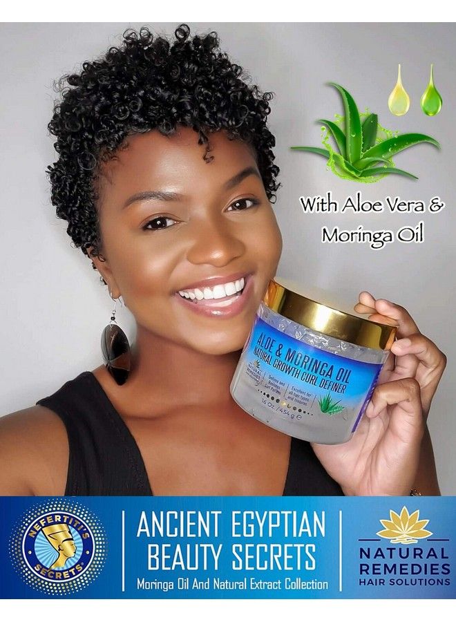 Nefertiti's Secrets Nefertiti’S Secrets Natural Growth Curl Definer | Aloe Vera And Moringa Oil Curl Defining Gel | Hair Growth & Moisture | Curl Hair Products | 16 Oz / 454 Ml - Image 4