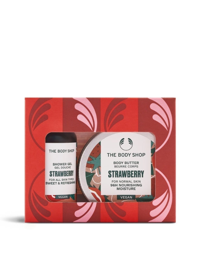 THE BODY SHOP Strawberry Treats Gift Set – Shower Gel (60 Ml) And Body Butter (50 Ml) – Juicy Strawberry Scent, Gentle Daily Cleanser And Deep Nourishing Hydration For Soft Skin. - Image 1