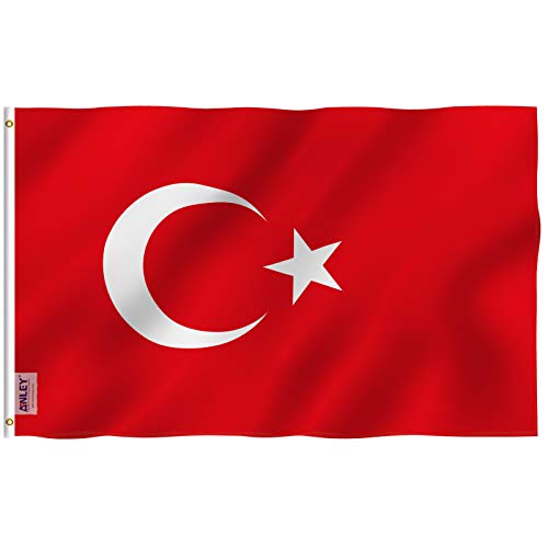 ANLEY Fly Breeze 3x5 Foot Turkey Flag - Vivid Color and Fade Proof - Canvas Header and Double Stitched - Turkish Flags Polyester with Brass Grommets 3 x 5 Ft - Image 1
