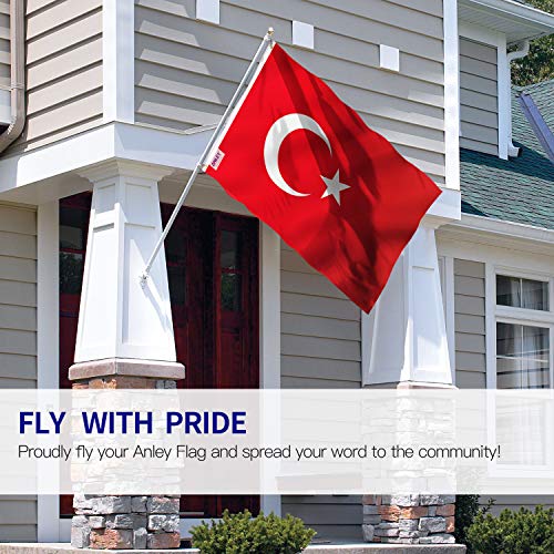 ANLEY Fly Breeze 3x5 Foot Turkey Flag - Vivid Color and Fade Proof - Canvas Header and Double Stitched - Turkish Flags Polyester with Brass Grommets 3 x 5 Ft - Image 2