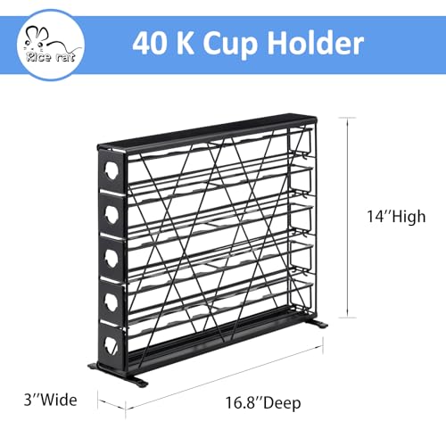Rice rat k cup Holders for 5 Tier Coffee Pod Holder,Black Metal Space(40 pods) - Image 2