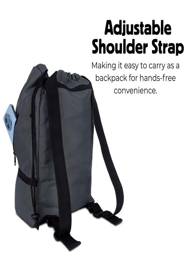 PANFIKH Football Drawstring Bag Lightweight Sports Sack Backpack for Football, Gym & Training Durable Fabric Easy Carry Sports Bag for Kids & Adults - Grey - Image 5