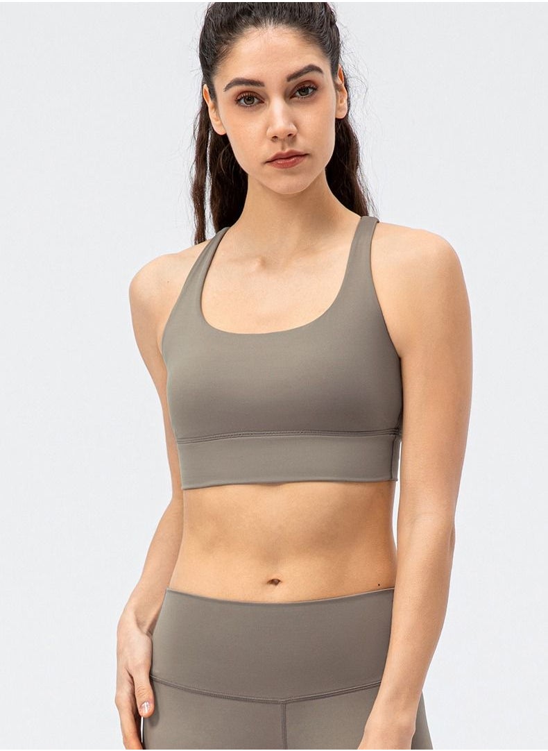Loquat New  nylon shock gathering running bra yoga vest  - Image 1