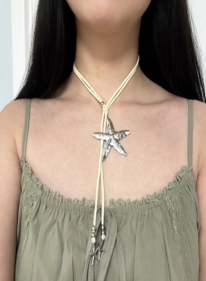 HTH Boho Choker Necklace for Women Long Bohemian Leather Choker Necklace Western Jewelry Gifts - Image 2