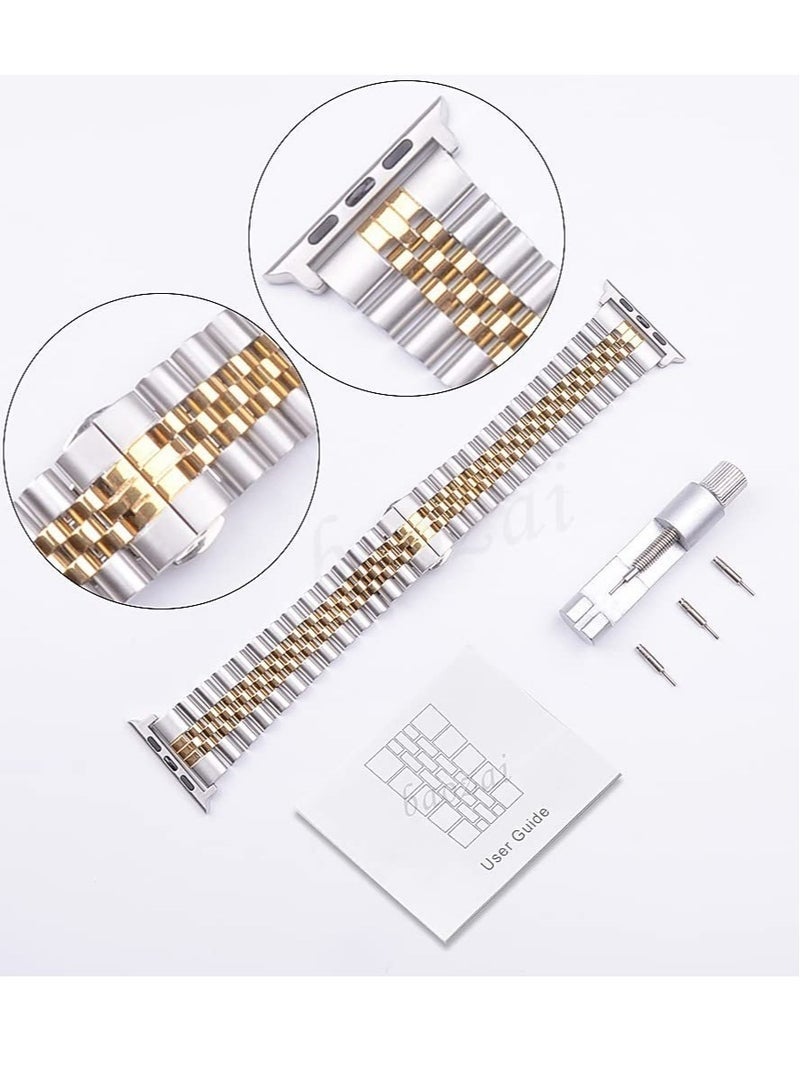 Gravity Compatible with Apple Watch Band Series 5 44mm 42mm, Stainless Steel iWatch Band with Butterfly Folding Clasp for iWatch Band Series 5/4/3/2/1 - Image 4