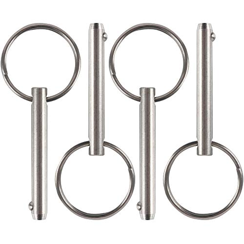 VTurboWay 4 Pcs Quick Release Pin, Diameter 1/4", Usable Length 1-1/2", Overall Length 2", Full 316 Stainless Steel, Bimini Top Pin, Marine Hardware - Image 1