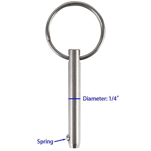 VTurboWay 4 Pcs Quick Release Pin, Diameter 1/4", Usable Length 1-1/2", Overall Length 2", Full 316 Stainless Steel, Bimini Top Pin, Marine Hardware - Image 3