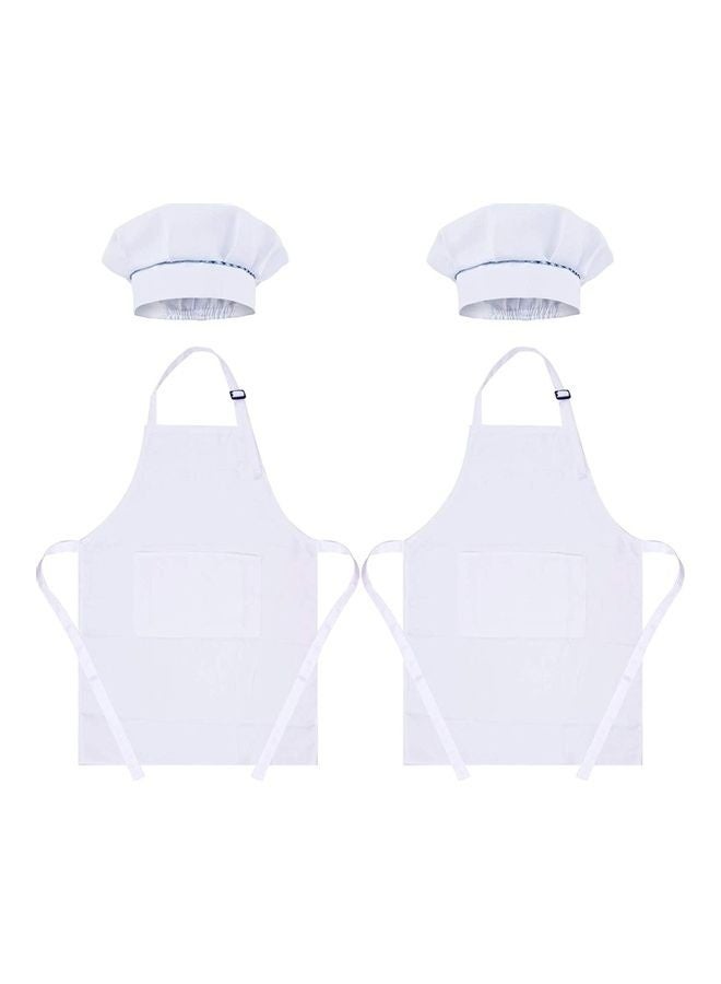 2-Piece Chef Aprons with Hats and Sleeves Set for Kids - Image 1