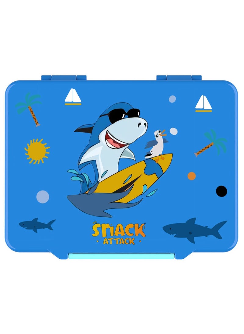 Snack attack Lunch Box for Kids School,Children Lunch Box with Compartments, Bento Box Children, Leak-proof Lunch Box for Girls and Boys, Snack Box, Perfect for School, Nursery & Trips  (Blue Shark)  - Image 5
